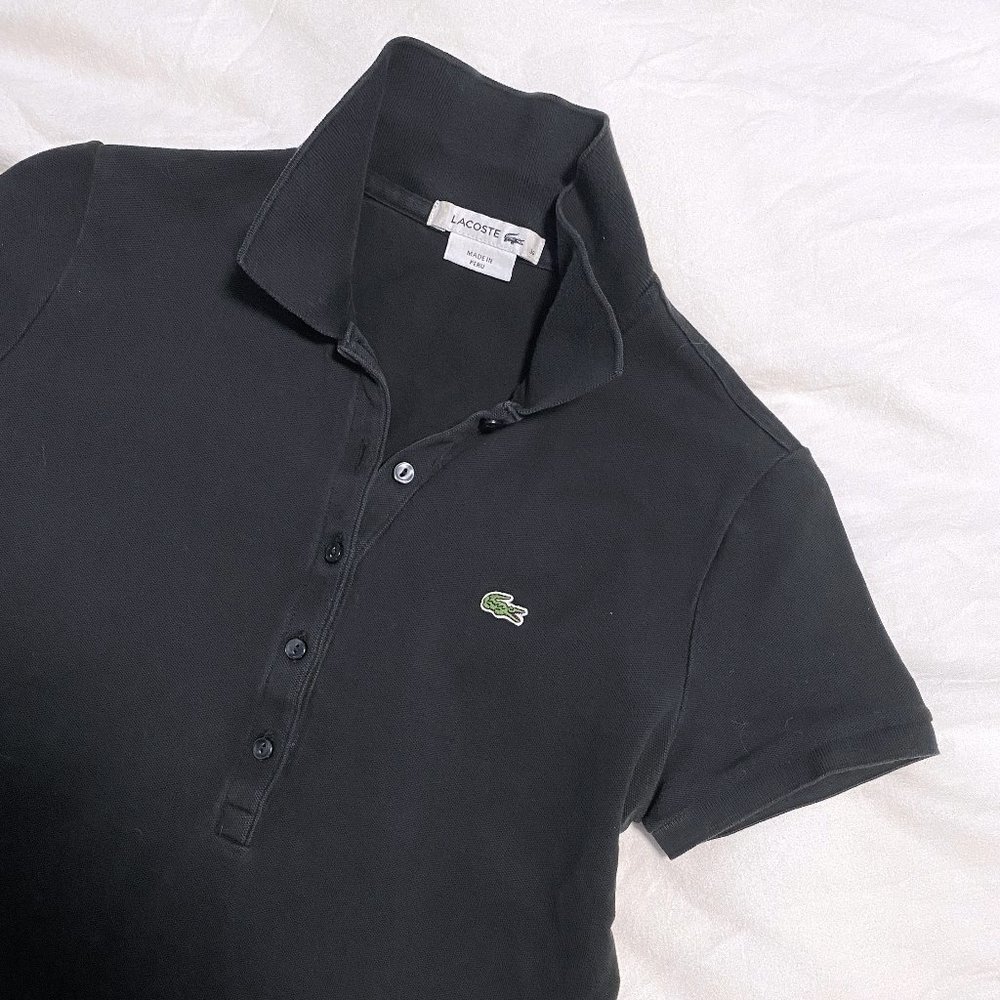 Black Lacoste Slim Fit Polo